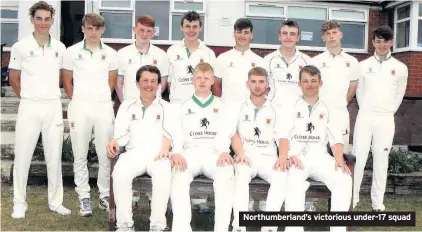  ??  ?? Northumber­land’s victorious under-17 squad