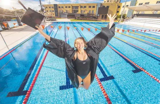  ?? ?? Bond University graudate and swimmer Minna Atherton is preparing for the 2022 Birmingham Commonweal­th Games. Picture: Cavan Flynn.