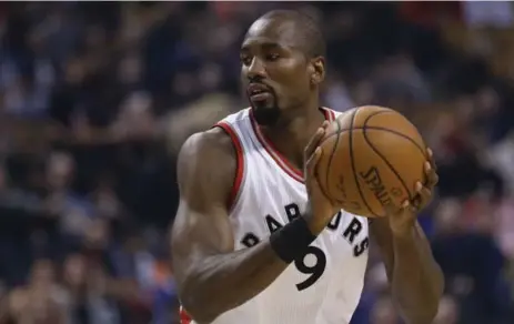  ?? RICK MADONIK/TORONTO STAR ?? Raptors forward Serge Ibaka will be expected to shut down Kevin Love, the Cavaliers’ dangerous third option after LeBron James and Kyrie Irving.