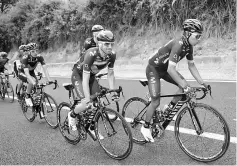  ??  ?? Colombia’s Nairo Quintana of team Movistar rides with teammate Spain’s Jose Joaquin Rojas during the 6th stage of the 100th Giro d’Italia,Tour of Italy, cycling race from Reggio di Calabria to Terme Luigiane on May 11 file photo.