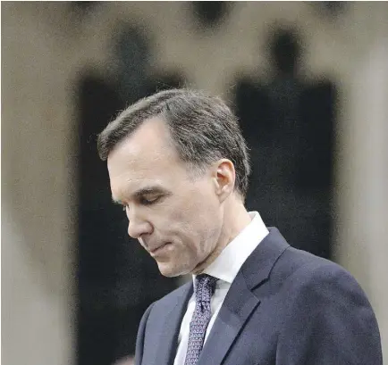  ?? ADRIAN WYLD / THE CANADIAN PRESS ?? Finance Minister Bill Morneau plainly believes he should be congratula­ted for his later efforts at damage control, writes the Post’s Andrew Coyne.