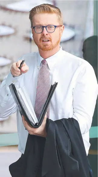  ?? Picture: LIAM KIDSTON ?? Gold Coast businessma­n Michael Yarwood outside court this year.
