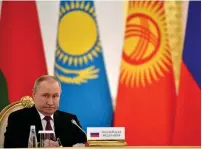  ?? (Alexander Nemenov/Reuters) ?? RUSSIAN PRESIDENT Vladimir Putin attends a meeting of the leaders of the Collective Security Treaty Organizati­on (CSTO) member states, at the Kremlin yesterday.