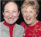  ??  ?? From left, Supreme Court of Canada Justice Rosalie Silberman Abella with Sharon Johnston following the presentati­on of the Key to the City.