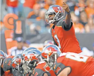  ?? AARON DOSTER, USA TODAY SPORTS ?? Bucs quarterbac­k Jameis Winston has a 59.6 completion percentage in two years in the league.