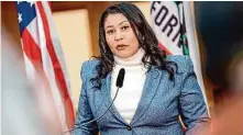  ?? Justin Katigbak/Speical to The Chronicle ?? Mayor London Breed named four people to a new commission to oversee the city’s department that addresses homelessne­ss.