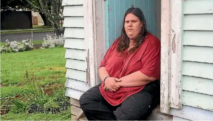  ?? MAHVASH ALI/STUFF ?? Jessica Bankart sitting on the steps of her Housing New Zealand home she was allocated on October 27.