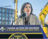  ?? ?? Gov. Hochul admitted in her recent State of the State that New York faces “obscenely high” rents and an “unconscion­able” housing shortage.