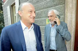  ?? (Foto Rensi-Nardelli) ?? Confronto Vittorio Fravezzi (Upt) e Renzo De Stefani