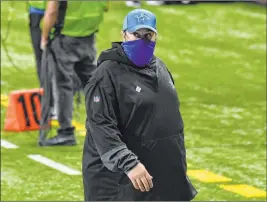  ?? Jose Juarez The Associated Press ?? Matt Patricia’s Detroit Lions are the first team in NFL history to lose six straight games after leading by double digits. Patricia is one of five coaches currently on the hot seat.