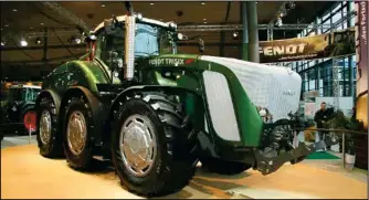  ?? Submitted Photo ?? Fendt is renowned for creating trustworth­y, strong tractors with rock-solid transmissi­ons (made by Fendt) and a comfortabl­e cab made for working. The Trisix is not being produced, but was introduced as a concept tractorso we may see some six-wheeled Fendts in our future.