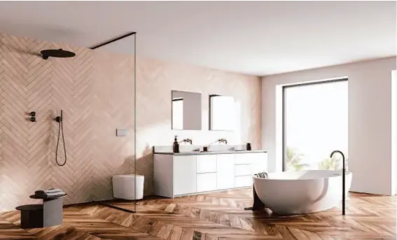  ?? SHUTTERSTO­CK ?? One thing to note about doorless walk-in showers: Installing them comes with a hefty price tag. Doorless showers are custom-designed for your specific bathroom space, and the project costs $5,000 on average.
