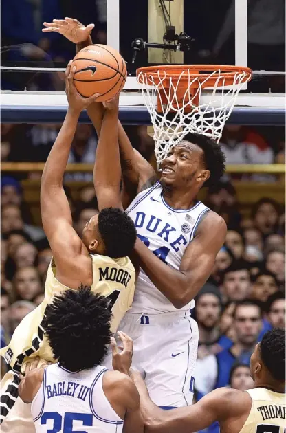  ?? GETTY IMAGES ?? Bulls fans only can hope Wendell Carter Jr. becomes a better NBA player than many Duke ‘‘ stars’’ before him did.