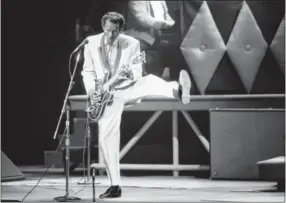  ?? THE ASSOCIATED PRESS ?? Chuck Berry performs during a concert celebratio­n for his 60th birthday Oct. 17, 1986, at the Fox Theatre in St. Louis, Mo.