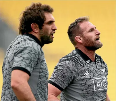  ?? GETTY IMAGES ?? Kieran Read, right with standin All Blacks captain Sam Whitelock, is getting closer to a return and may be able to play in the Bledisloe Cup test in Sydney in August.