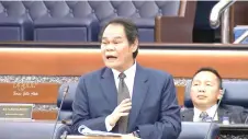  ?? — Screengrab from YouTube/Parlimen Malaysia ?? Anyi debates the Motion of Thanks for the Royal Address in the Dewan Rakyat on March 6, 2024.