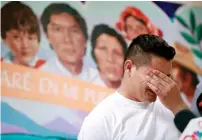  ?? AP file ?? Christian, from Honduras, recounts his separation from his child at the border during a news conference­in El Paso, Texas. —