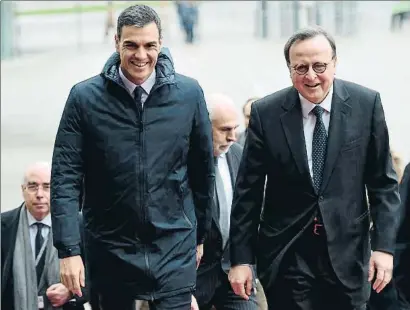  ?? FREDERICK FLORIN / AFP ?? Pedro Sánchez, junto al presidente del Tribunal Europeo de Derechos Humanos, Guido Raimondi