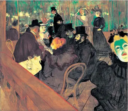  ??  ?? Regular patrons: Lautrec included himself in the background of At the Moulin Rouge (1892-95)