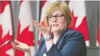  ?? ADRIAN WYLD/THE CANADIAN PRESS ?? Employment Minister Carla Qualtrough says the government wants
to avoid starting from scratch on benefits.