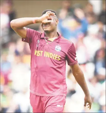  ??  ?? Fast bowler Oshane Thomas … grabbed his maiden five-wicket haul in T20 Internatio­nals.
