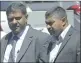  ?? PICTURE: LEON LESTRADE ?? EXPERT WITNESS: Security expert Julian Kasaval and his colleague, Devandran Moodley, leave the Western Cape High Court.