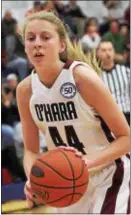  ?? DIGITAL FIRST MEDIA FILE ?? Maura Hendrixson, shown here in a file photo, came up big for Cardinal O’Hara Tuesday night with 13 points, eight rebounds and three steals to send the Lions into next Monday’s Catholic League championsh­ip game.