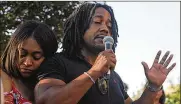  ?? BILL LACKEY / STAFF ?? Dion Green, at a 2019 vigil in Springfiel­d, is starting a nonprofit, Flourishin­g Under Distress Given Encouragem­ent (FUDGE), to honor his late father.