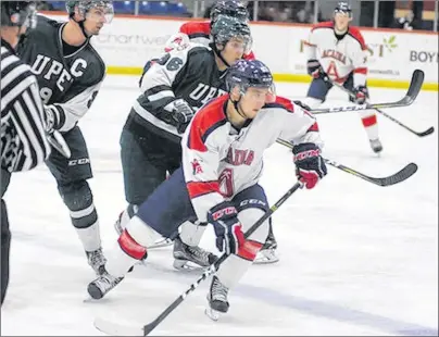  ?? ACADIA AXEMEN PHOTO ?? The Acadia Axemen dumped the UPEI men’s hockey Panthers 8-2 Saturday in AUS men’s hockey action.