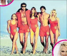  ??  ?? Ayer y hoy. David Hasselhoff y Pamela Anderson, aquí en la popular serie y en la actualidad, conservan el estatus de figuras icónicas. Arriba, los nuevos vigilantes