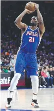  ?? ?? Joel Embiid shoots.