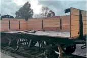  ?? MATTHEW LANDER/BR ?? The Bluebell Railway’s Bulleid open wagon is progressin­g well. The unpainted oak planking will remain as seen here, which will certainly stand out in the freight train.