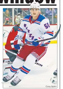  ?? Corey Sipkin ?? LIAS ANDERSSON Back with Rangers after stint in AHL to start year.