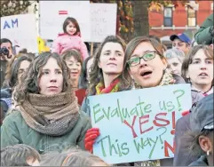  ??  ?? They got their wish: Unions have long fueled anti-teacher-evaluation protests, like this one in 2010, but they never really had anything to fear.