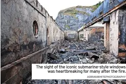  ?? ADRIANWHIT­EPHOTOGRAP­HY ?? The sight of the iconic submarine-style windows was heartbreak­ing for many after the fire.