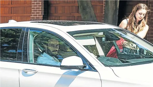  ?? Picture: MADELENE CRONJÉ ?? Countdown
Oscar Pistorius was spotted in this white BMW in front of his uncle Arnold Pistorius’s mansion in Waterkloof, Pretoria, on Friday