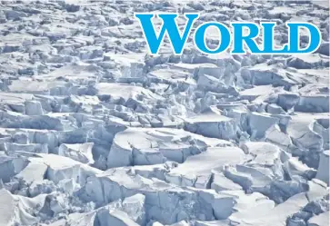  ?? IAN JOUGHIN OF UNIVERSITY OF WASHINGTON VIA AP ?? This 2010 photo provided by researcher Ian Joughin shows crevasses near the edge of Pine Island Glacier, Antarctica.