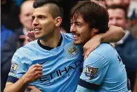  ?? ACTION IMAGES ?? Health kick: City’s Aguero (left) with David Silva