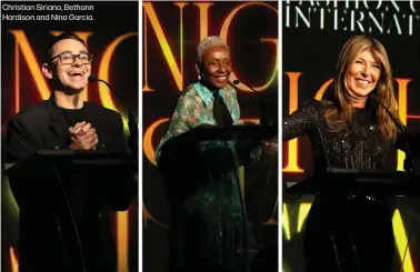  ?? ?? Christian Siriano, Bethann Hardison and Nina Garcia.