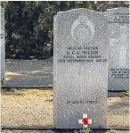  ??  ?? Clockwise from left: the special ceremony in Cyprus at the weekend; Lt Col Dom Coombes, Lt Gordon Macfarlane and Adjutant Capt Edward Thornton pay respects at the grave of Surgeon-captain Gordon Wilson from St Andrews and his grave in Cyprus.