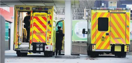  ??  ?? > Long ambulance waits outside hospital have been seen as one symptom of the crisis facing the NHS over the winter