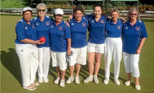  ?? SUPPLIED ?? The champion Te Atatu¯ women’s team, winners of Auckland Bowls’ inter-club sevens title, at the Howick Bowling Club on November 11.