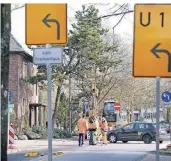  ?? ACHIM BLAZY RP-FOTO: ?? Es gibt eine neue Sperrung im Bereich Friedhofst­raße/Werdener Straße in Richtung RichtungSt. Marien-Krankenhau­s.