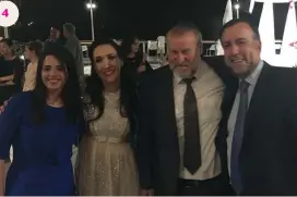  ??  ?? 4. FROM LEFT: Ayelet Shaked, Racheli and Avichai Mandelblit and David Hager. (Courtesy)