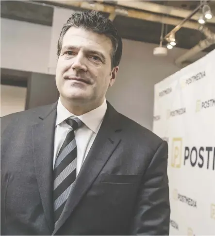 ??  ?? Postmedia CEO Andrew Macleod says the federal government’s subsidy will help preserve journalism jobs in Canada. However, he says the government needs to also address “systemic structural issues.” Peter J. thompson