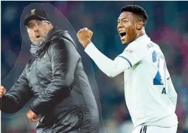  ??  ?? Alaba ( re.) matcht sich im Achtelfina­le mit Klopp und Liverpool