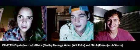  ??  ?? CHATTING pals (from left) Blaire (Shelley Hennig), Adam (Will Peltz) and Mitch (Moses Jacob Storm)