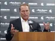  ?? AL GOLDIS —ASSOCIATED PRESS ?? Michigan State coach Tom Izzo talks about the upcoming season during the team’s media day on Oct. 11.