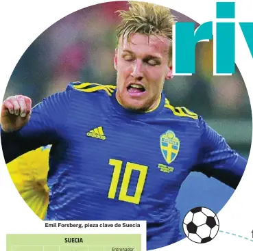  ??  ?? Emil Forsberg, pieza clave de Suecia