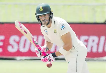  ?? Picture: Backpagepi­x ?? STERLING. Proteas captain Faf du Plessis scored 90 on the third day of the first Test against Sri Lanka at Kingsmead in Durban yesterday.